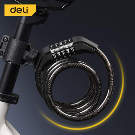 กุญแจจักรยาน DELI DL508011-BK-01 ล็อครหัส ยาว 1.2เมตร สีดำ_5